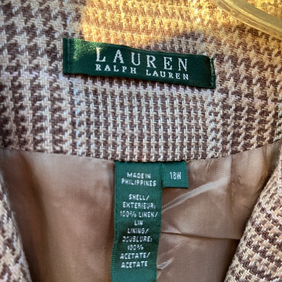 Lauren by Ralph Lauren Cream & Brown Blazer - Picture 4 of 4